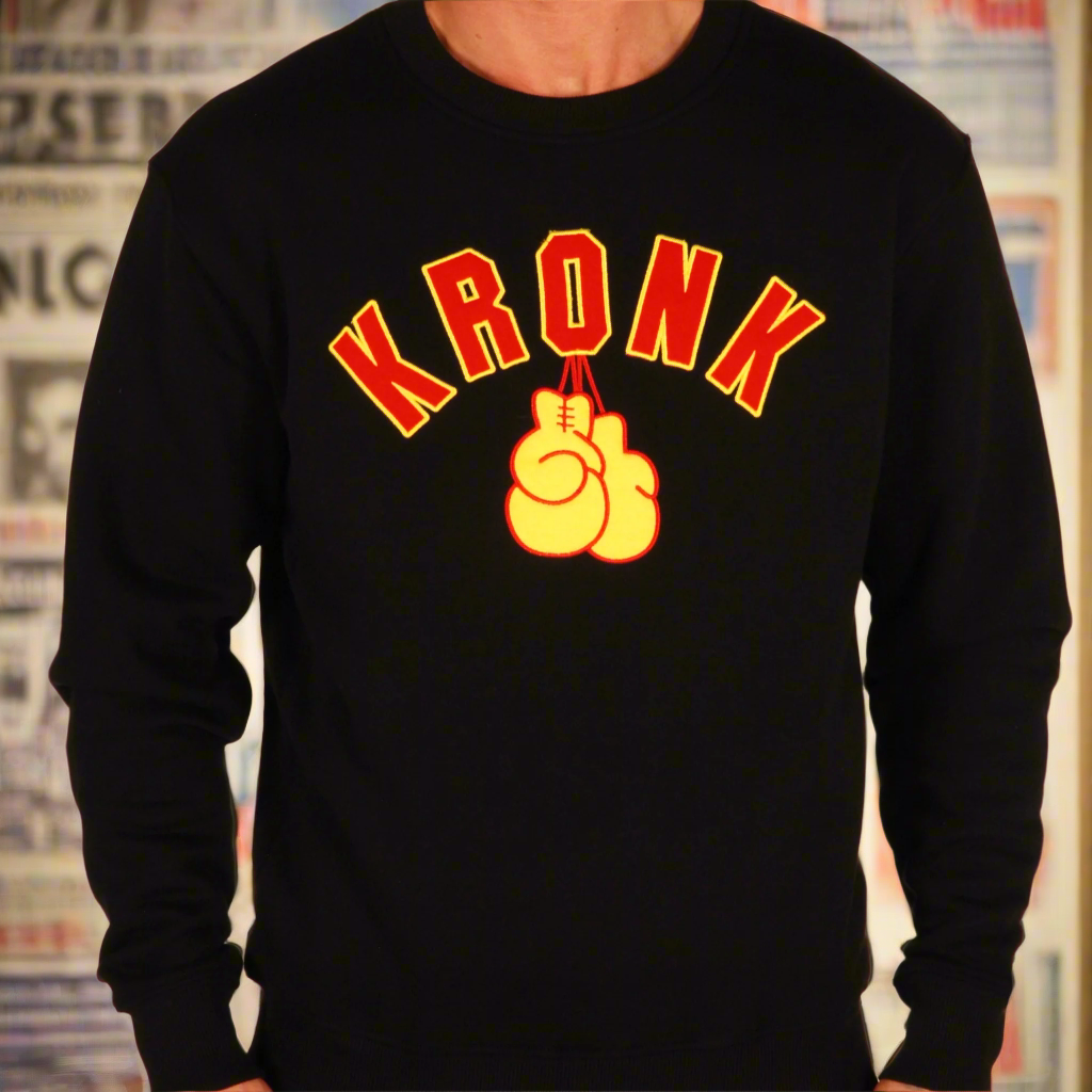KRONK Gloves Applique Sweatshirt Loose Fit Black
