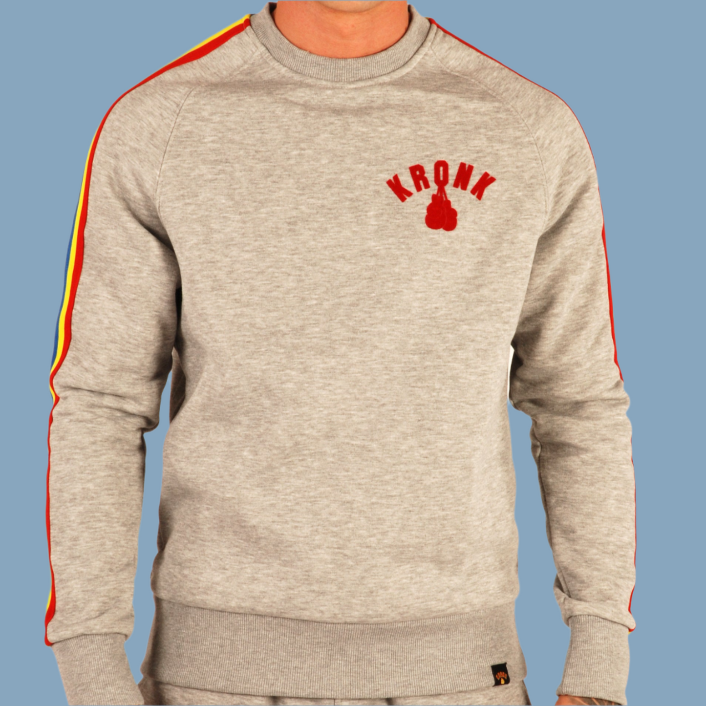 KRONK Striped Sleeve Sweatshirt Regular Fit Sports Grey