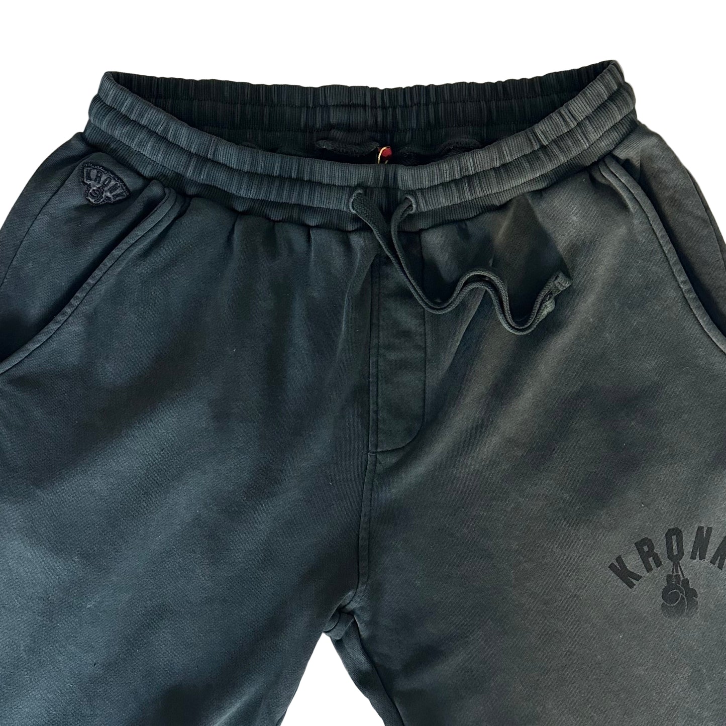 KRONK Faded Gloves Vintage wash Straight Leg Joggers Loose Fit Charcoal