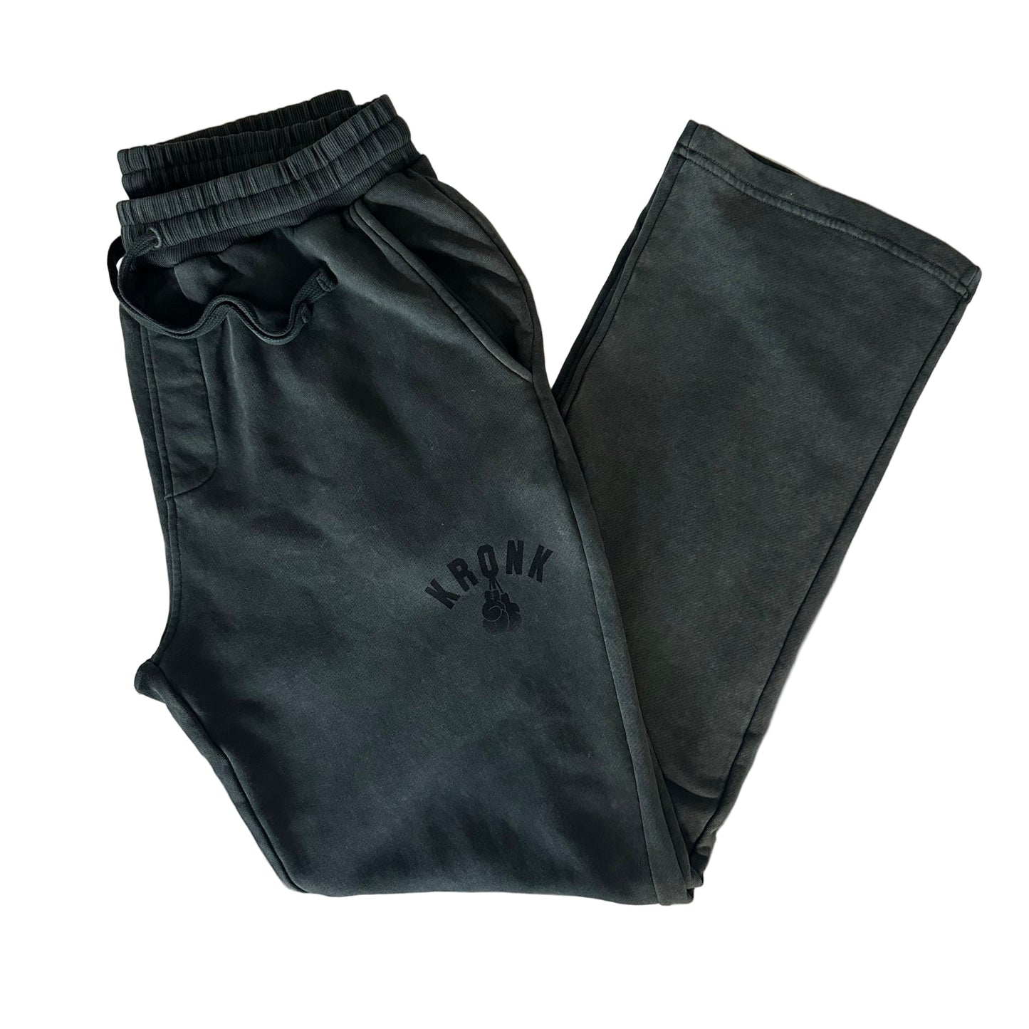 KRONK Faded Gloves Vintage wash Straight Leg Joggers Loose Fit Charcoal