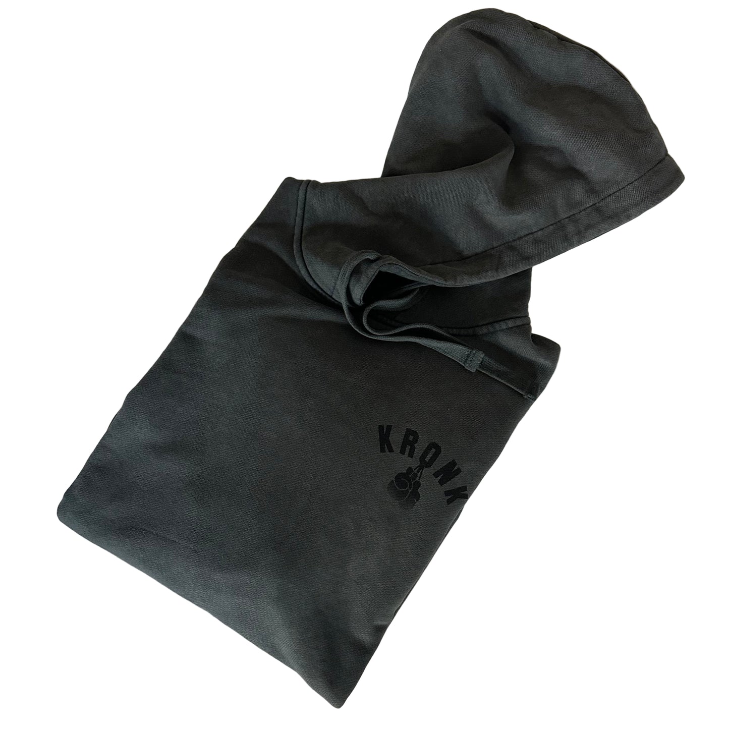 KRONK Faded Gloves Vintage Wash Hoodie Loose Fit Charcoal