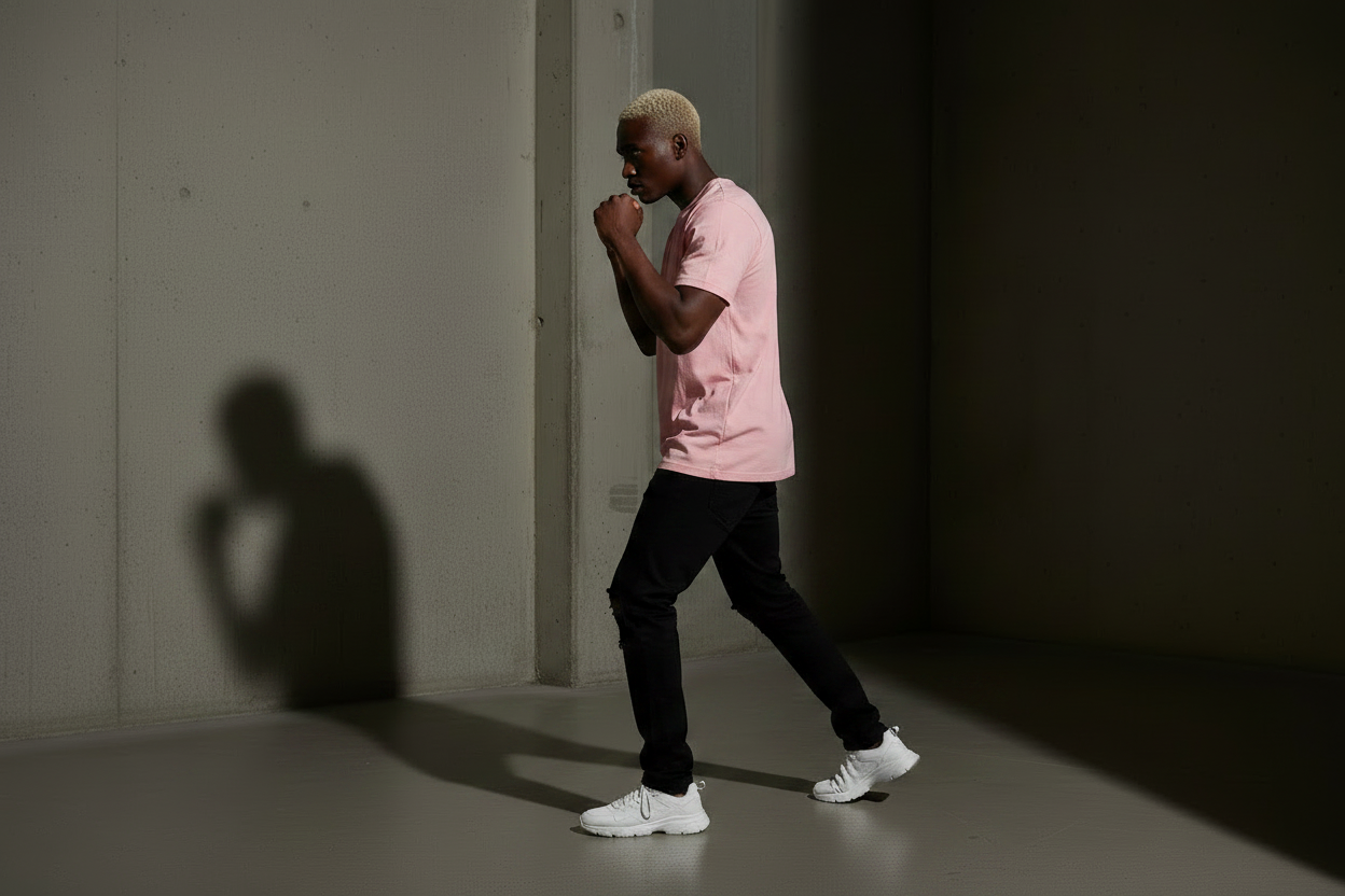 KRONK Faded G Loose Fit Vintage Wash T Shirt Powder Pink