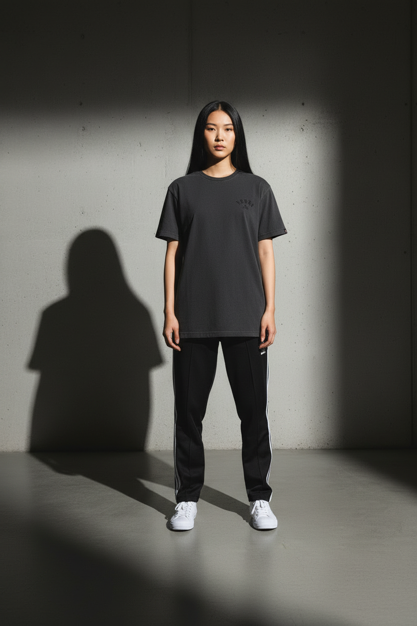 KRONKWOMEN Faded G Loose Fit Vintage Wash T Shirt Charcoal