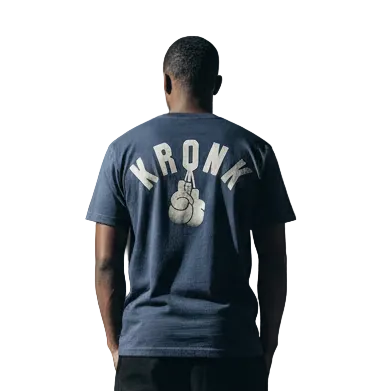 KRONK Faded G Loose Fit Vintage Wash T Shirt Navy