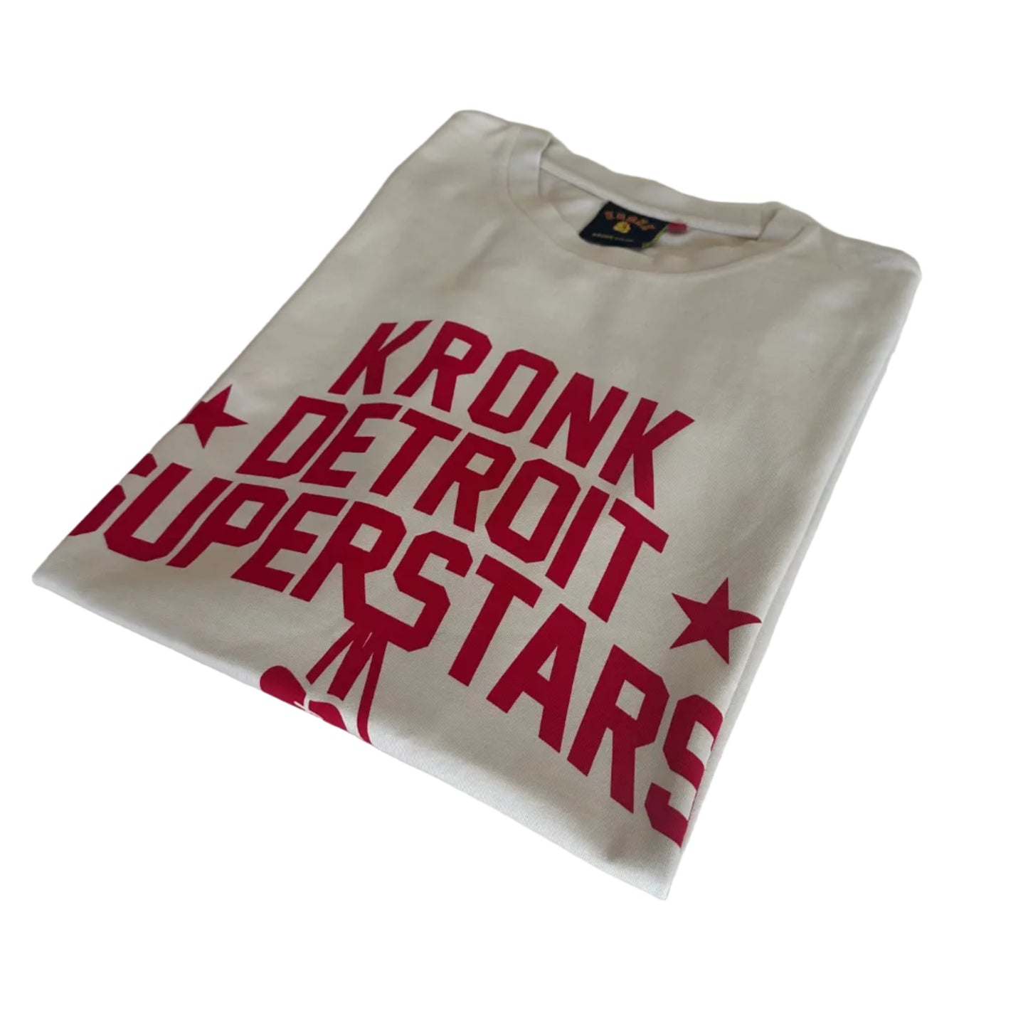 KRONKWOMEN Detroit Superstars Loose Fit Vintage Wash T Shirt Cream