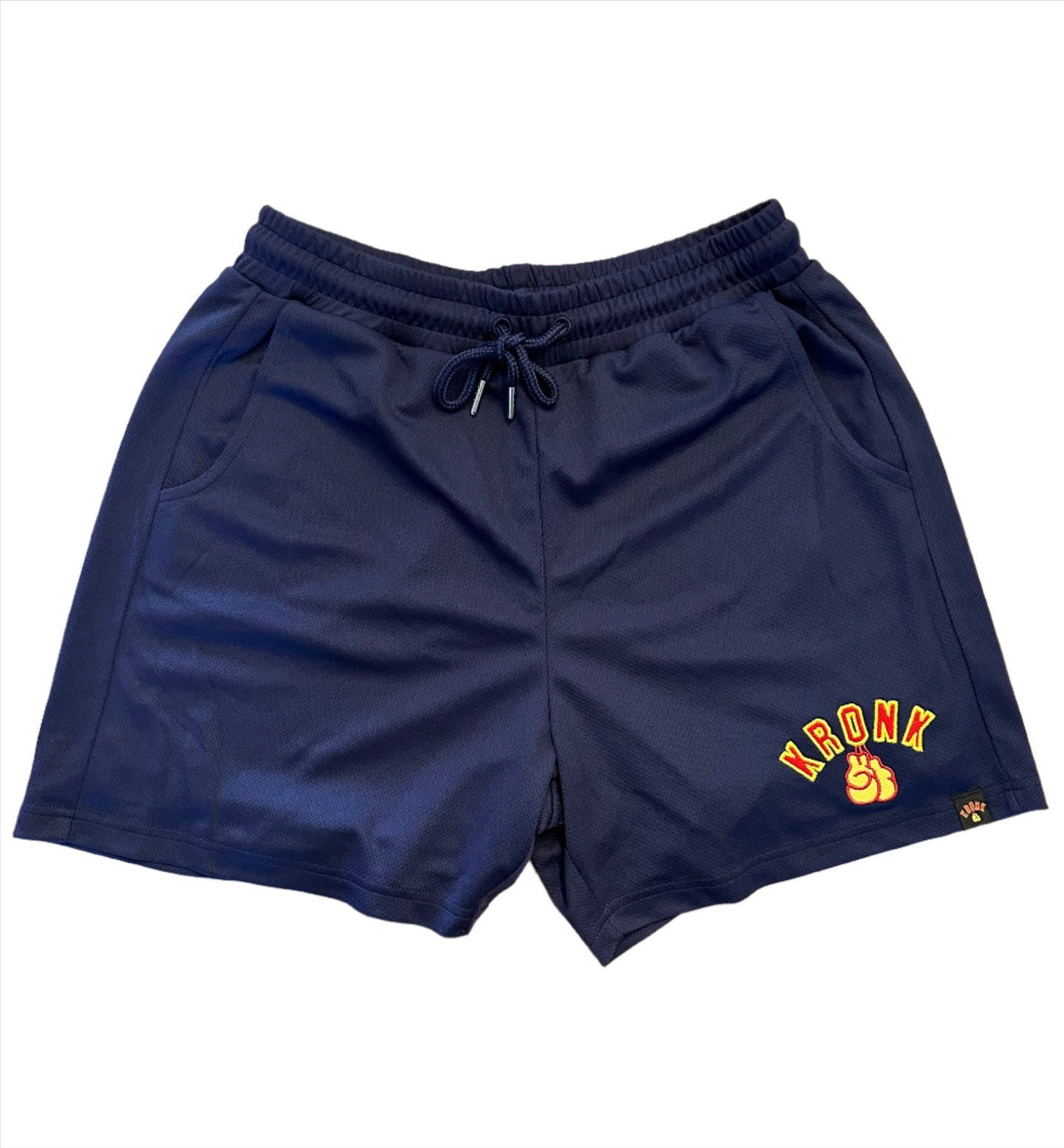 KRONK Gloves Applique Lined Gym Shorts Navy