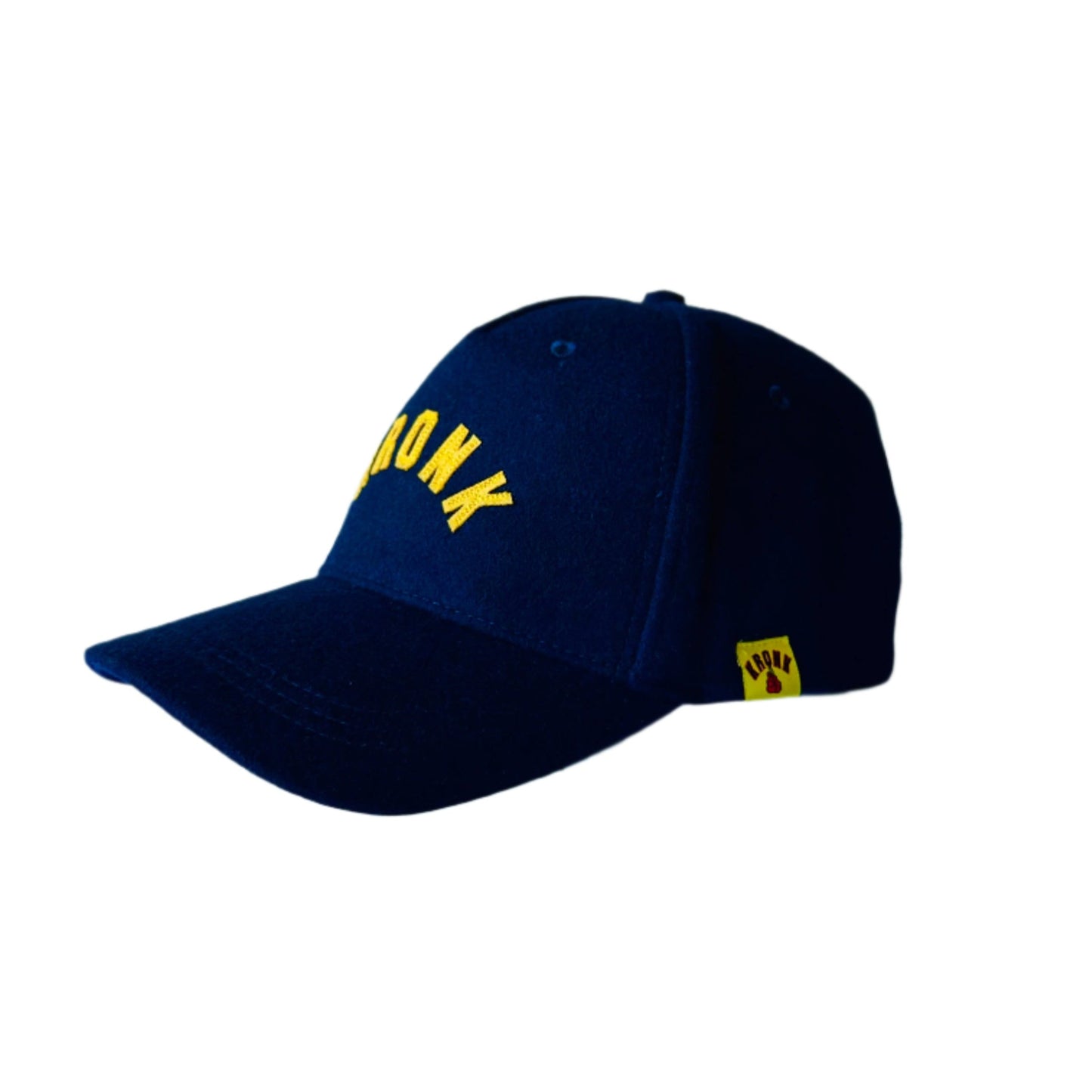 KRONK Collegiate Felt Cap: Navy with Yellow Felt Embroidery