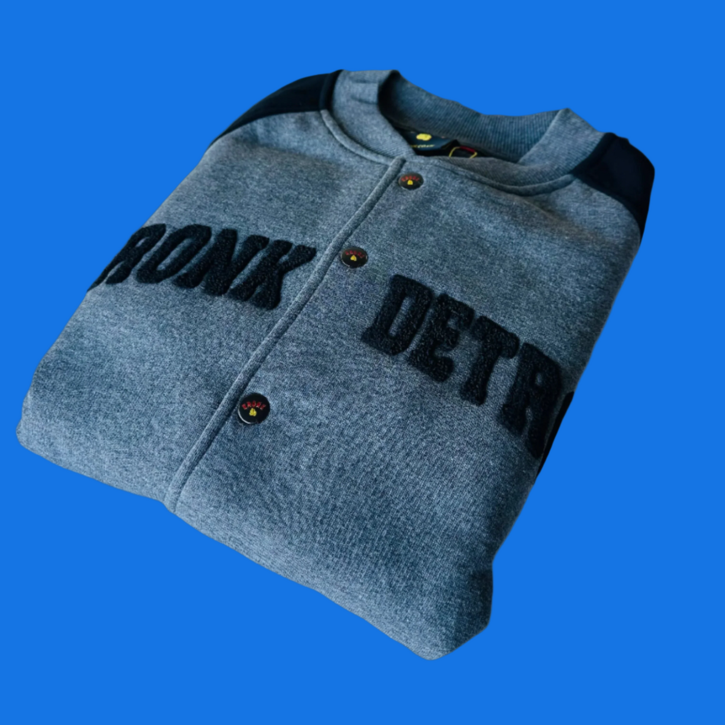 KRONK Detroit sweatshirt Jacket Charcoal Melange