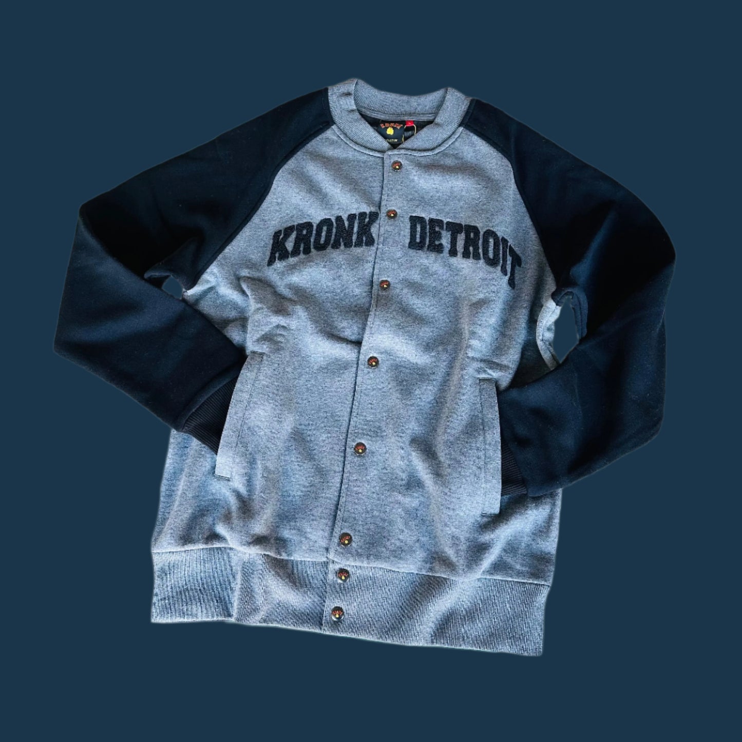 KRONK Detroit sweatshirt Jacket Charcoal Melange