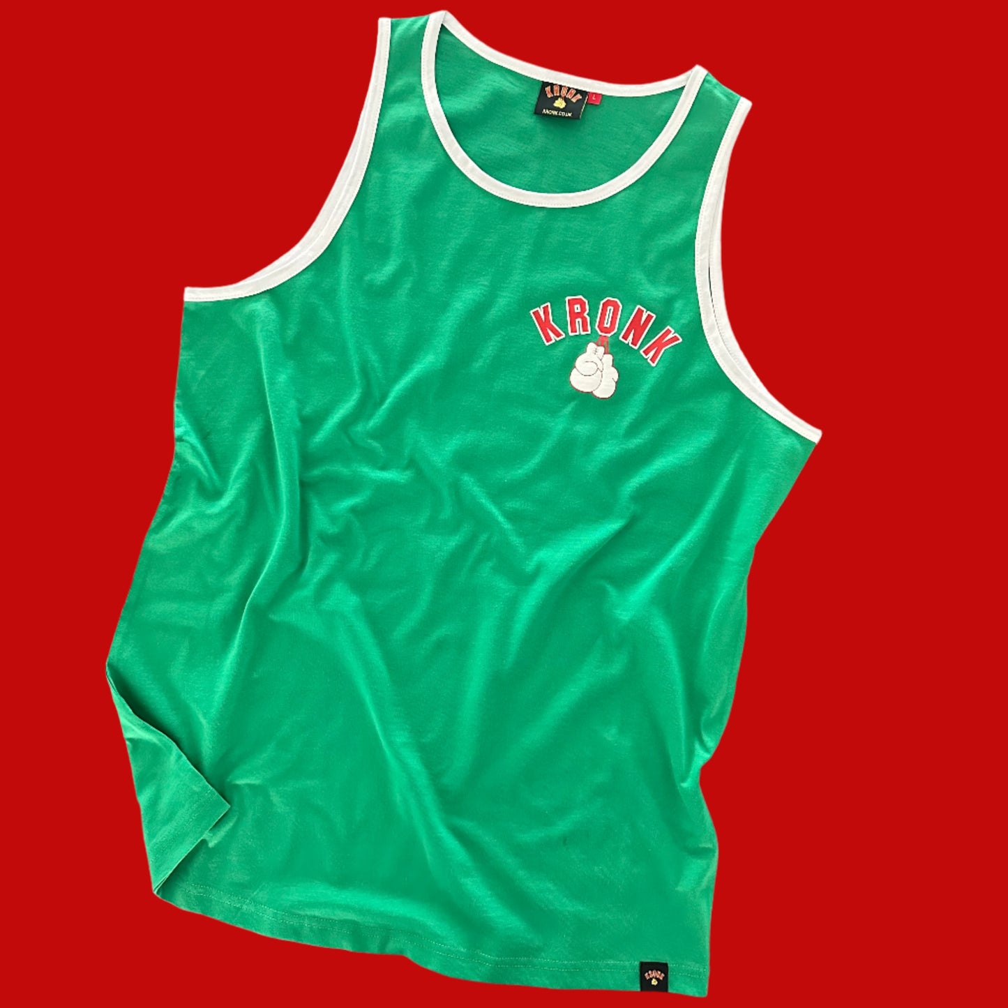 KRONK Julio Cesar Chavez Training Camp Regular Fit Cotton Vest Green