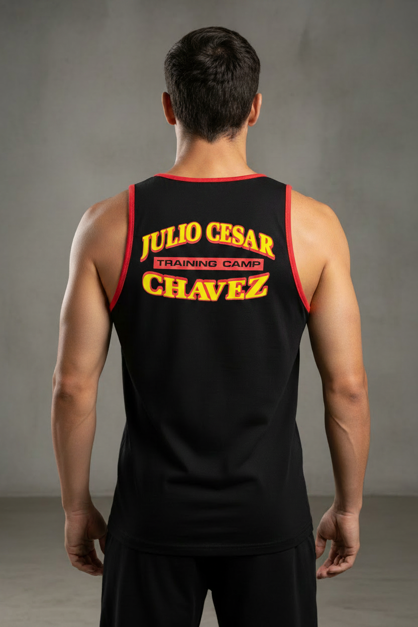 KRONK Julio Cesar Chavez Training Camp Regular Fit Cotton Vest Black