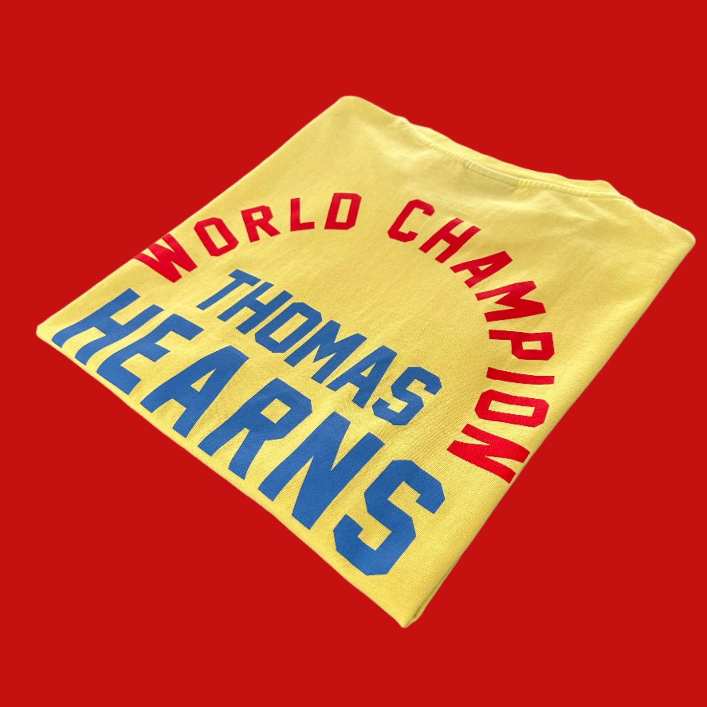 KRONK Thomas Hearns World Champion Vintage wash Loose fit T Shirt Yellow