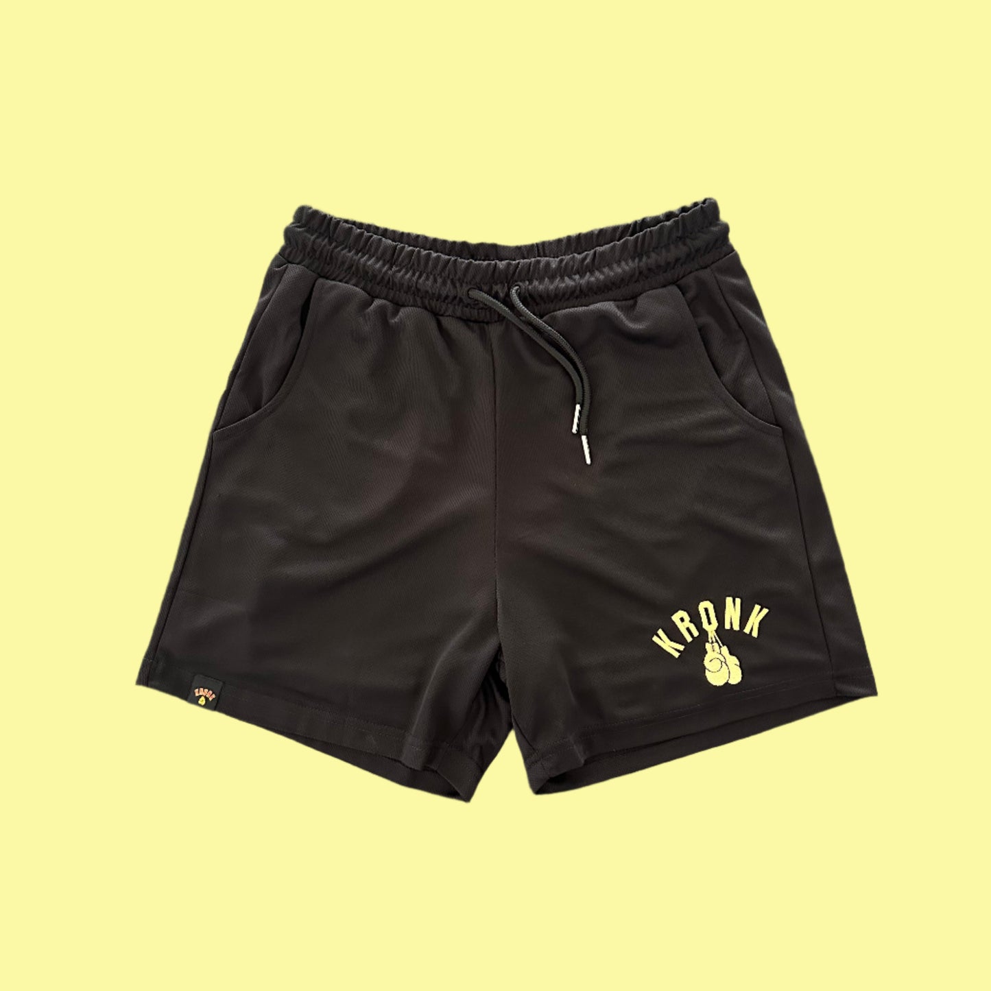 KRONK One Colour Gloves Applique Lined Gym Shorts Black and Gold