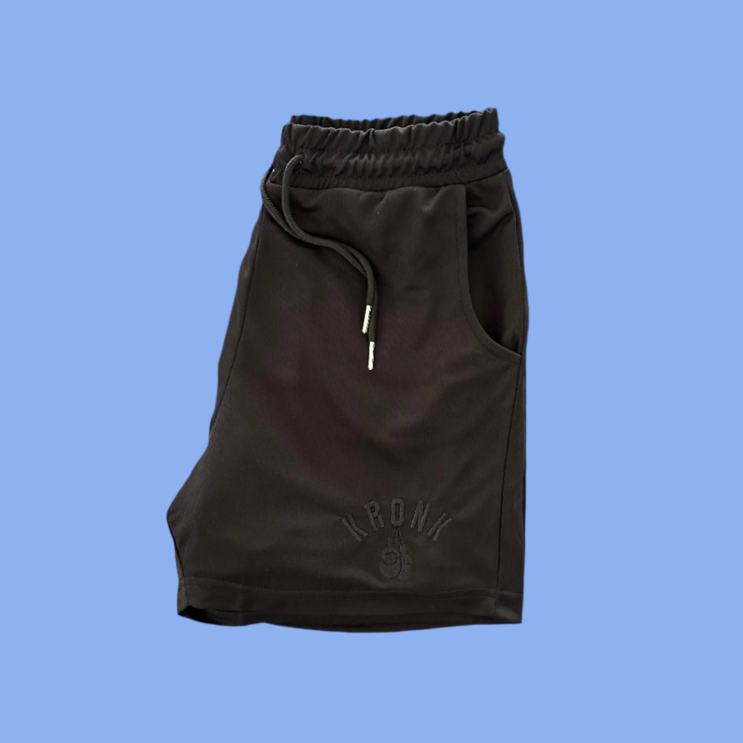 KRONK One Colour Gloves Applique Lined Gym Shorts Black