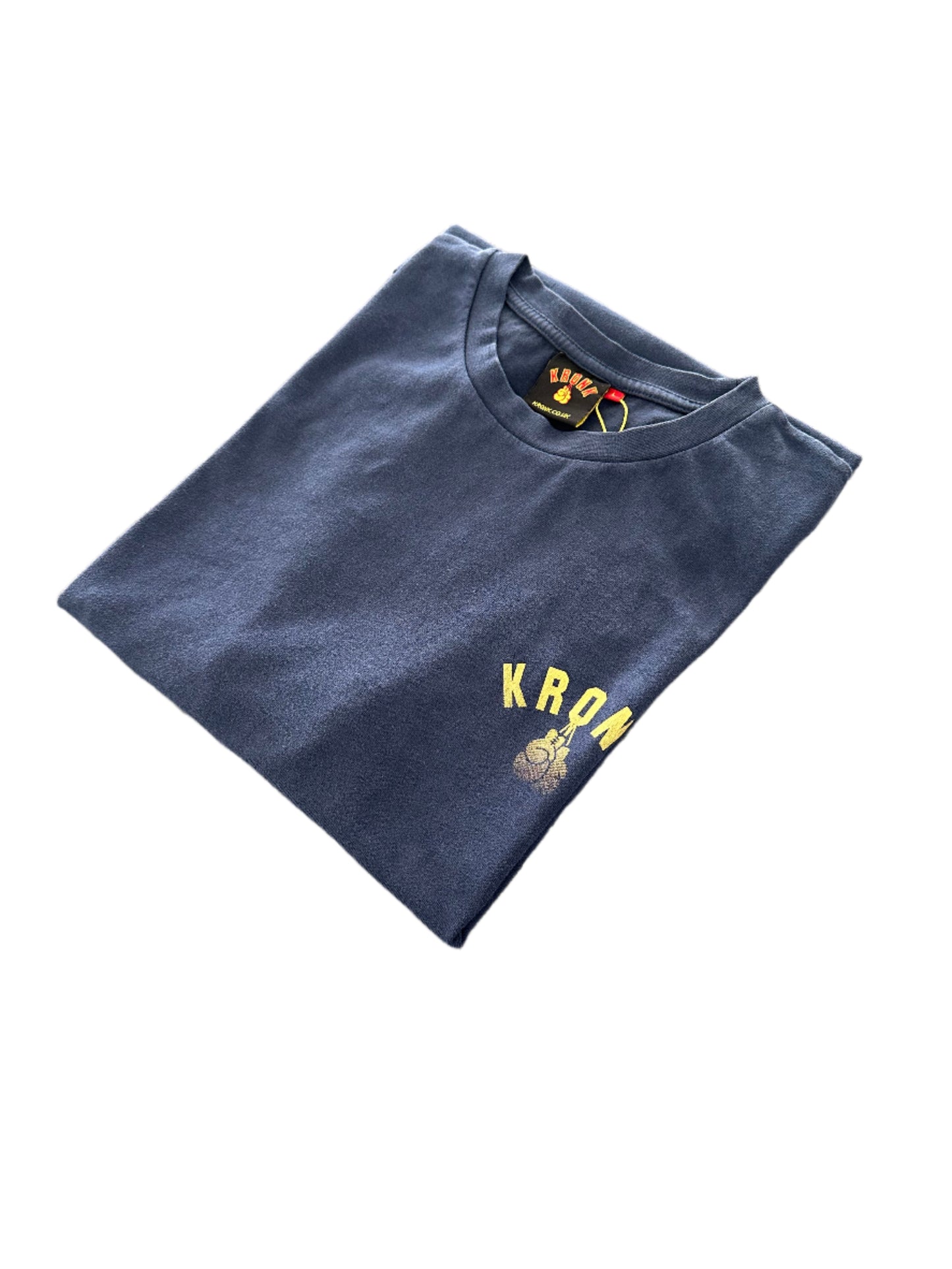 KRONK Faded G Loose Fit Vintage Wash T Shirt Navy