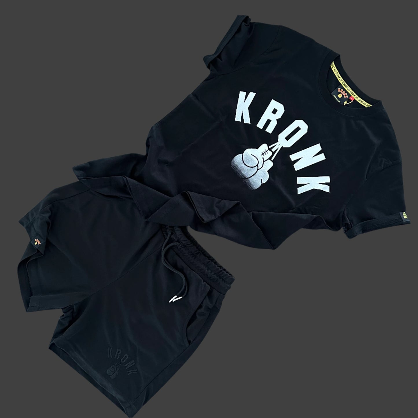 KRONK Faded G Slim Fit Cotton T Shirt Black & White