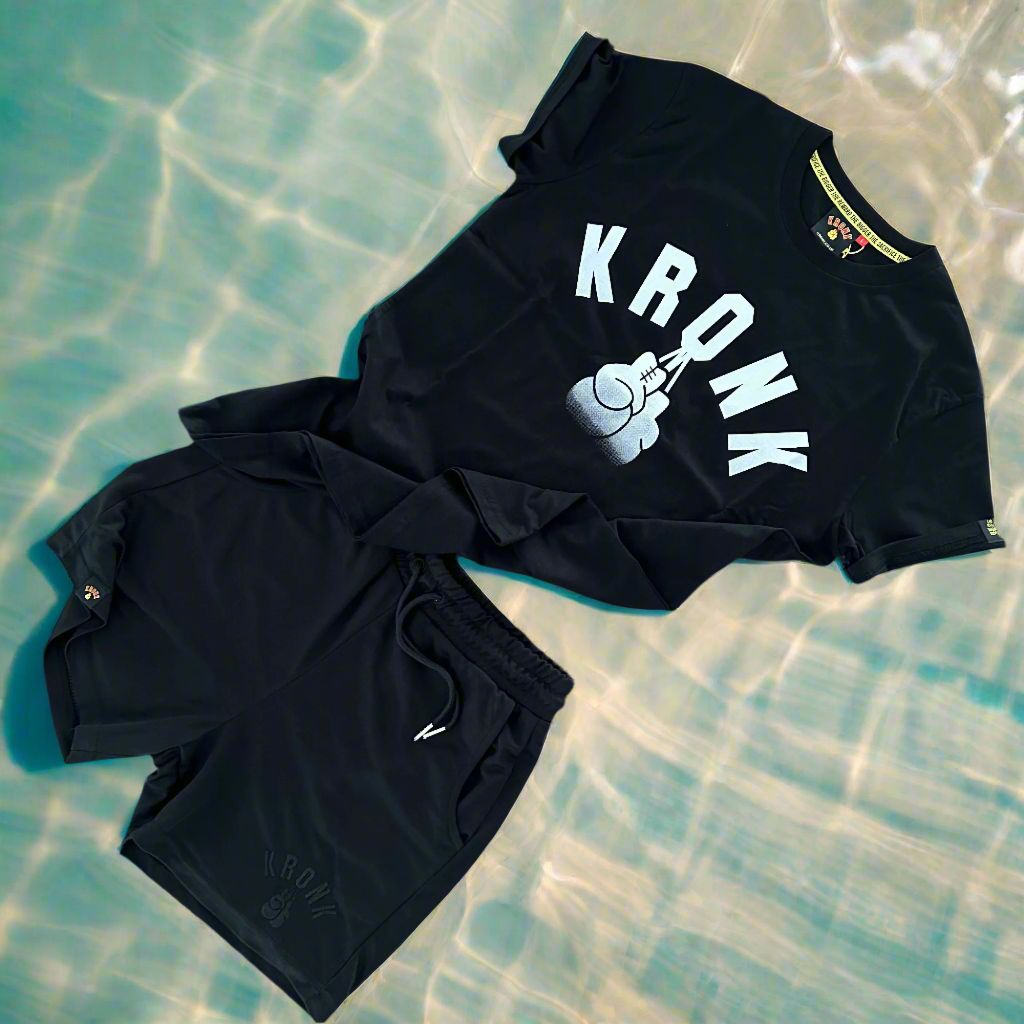 KRONK Faded G Slim Fit Cotton T Shirt Black & White