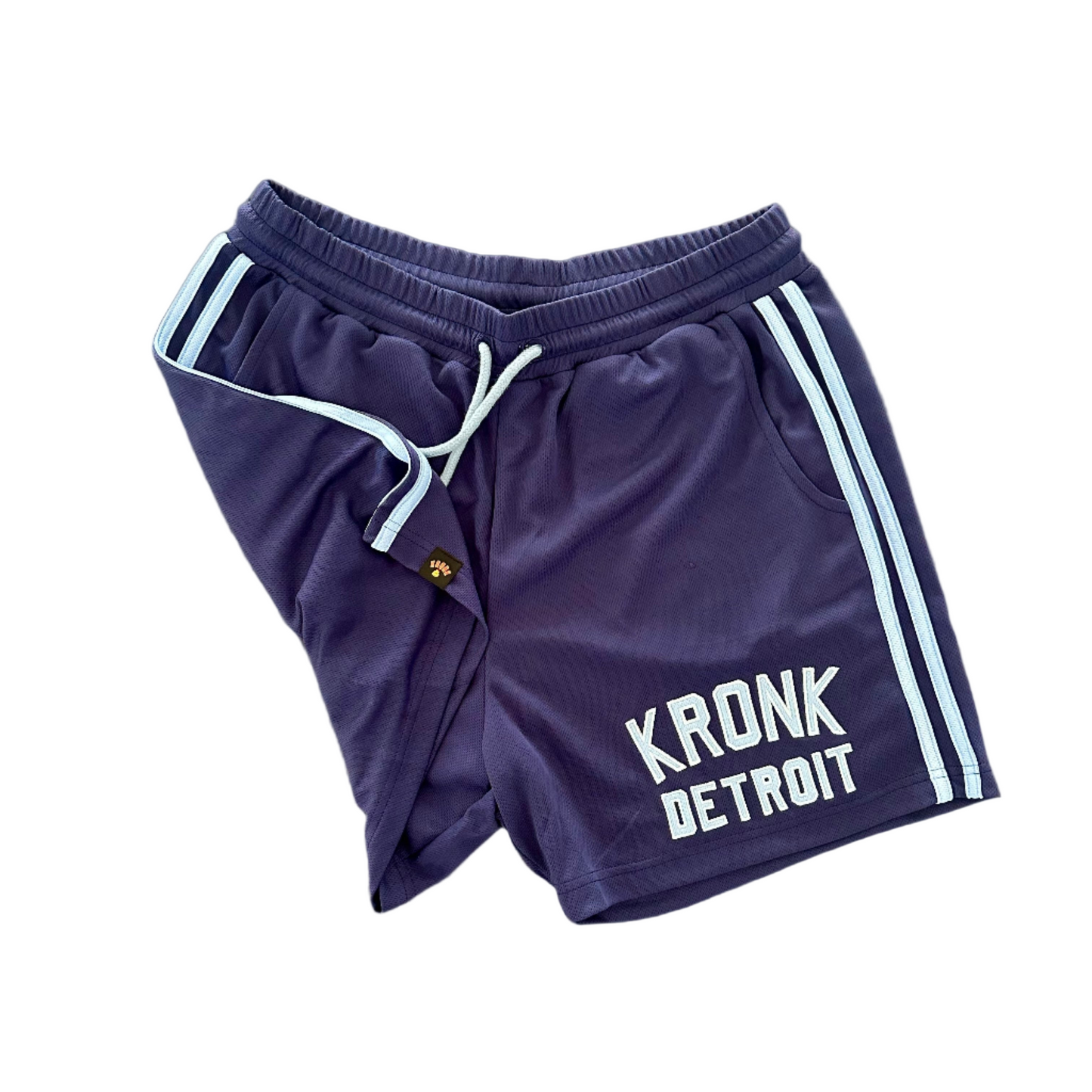 KRONK Iconic Detroit Applique Lined Shorts Navy & Sky