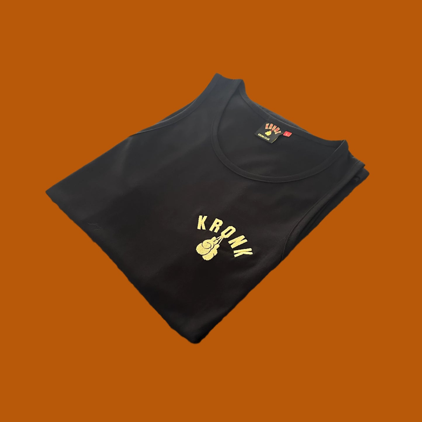 KRONK One Colour Gloves Cotton Vest Black & Gold