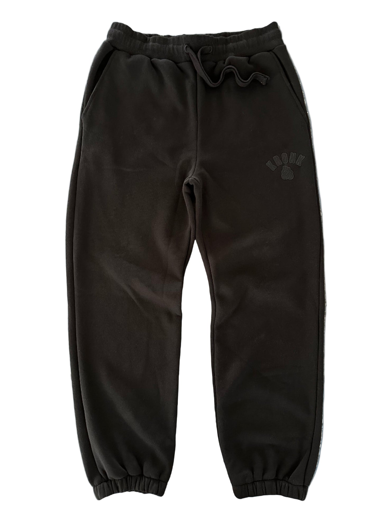 KRONK Gloves Applique Joggers Loose Fit Black Stealth