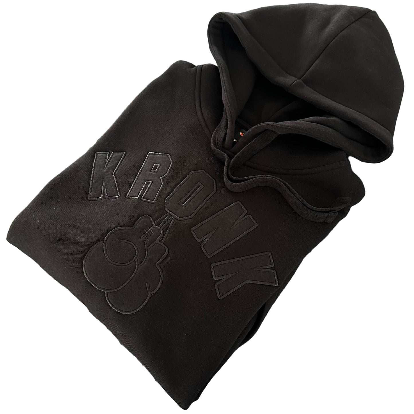 KRONK Gloves Applique Hoodie Loose Fit Black Stealth