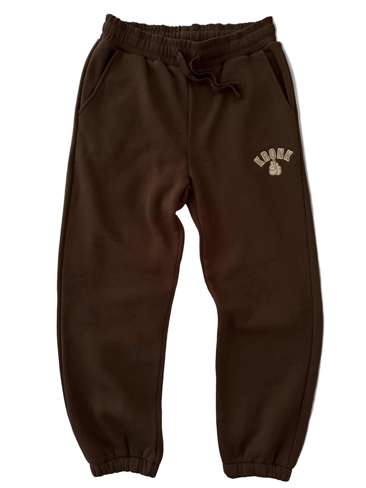 KRONK Gloves Applique Joggers Loose Fit Dark Brown
