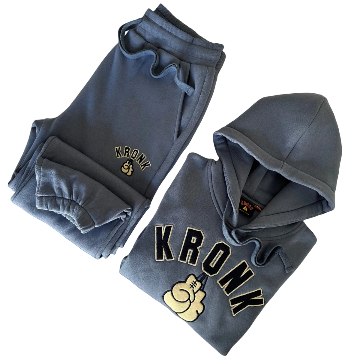KRONK Gloves Applique Joggers Loose Fit Steel Blue