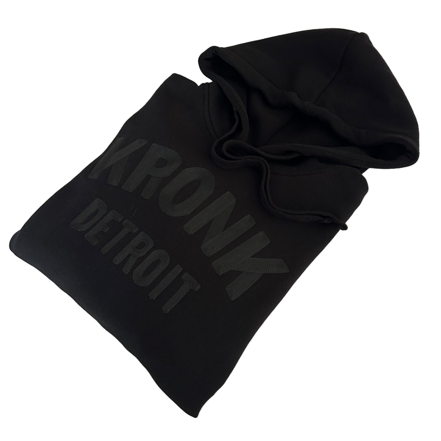 KRONK Detroit Chain Stitch Loose Fit Hoodie Black Stealth