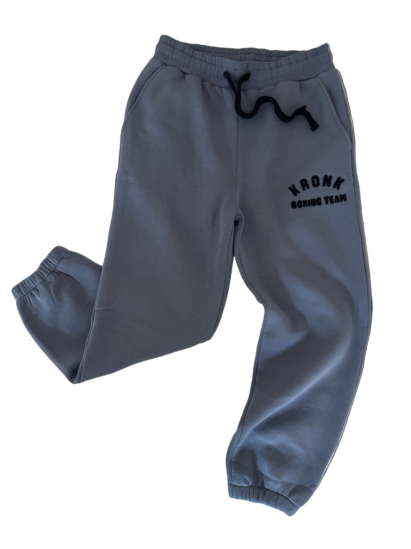 KRONK Boxing Team Towelling Applique Joggers Loose Fit Steel Blue