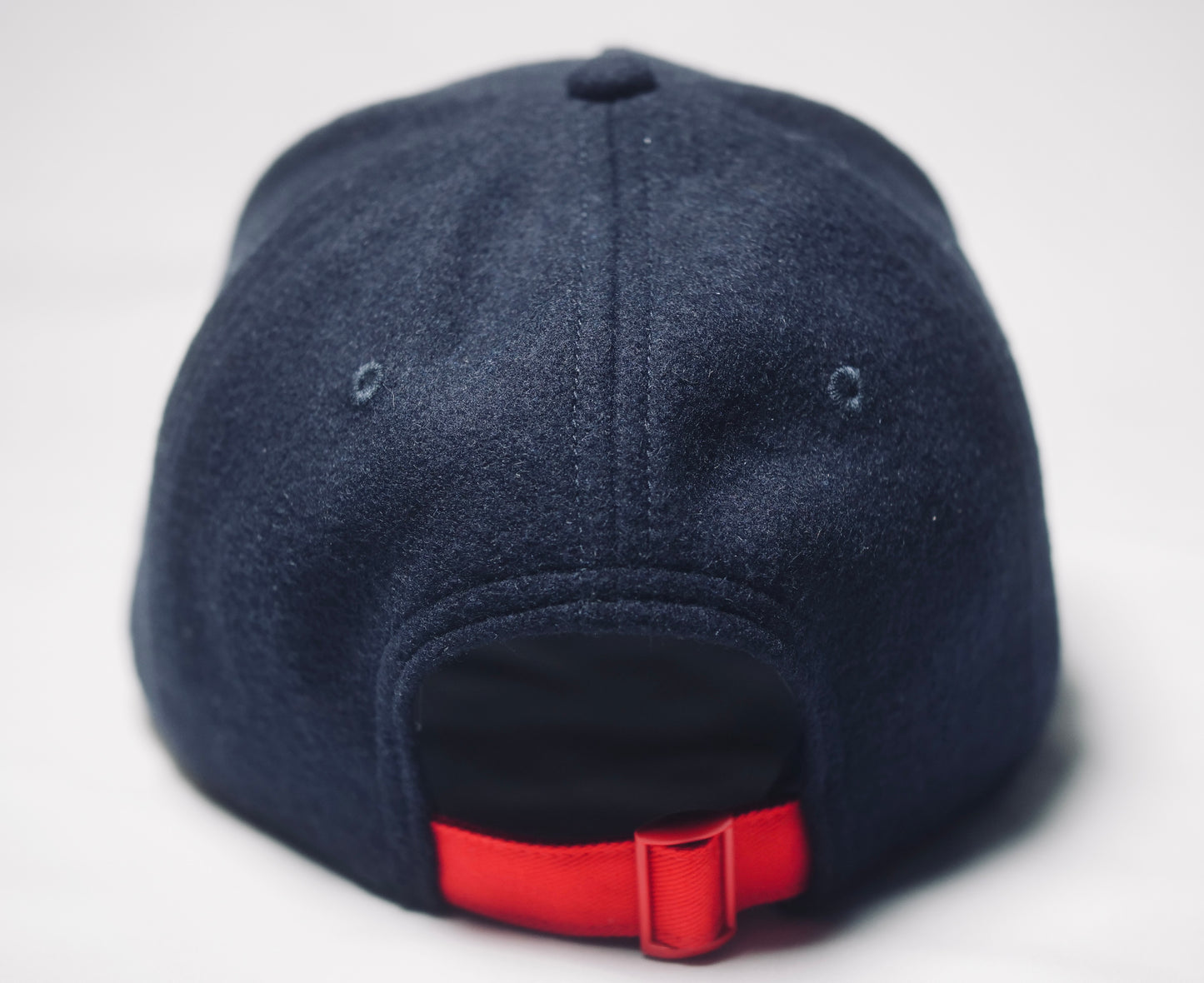 KRONK Iconic Detroit Felt Cap: Navy with White & Red Chain Stitch Embroidery
