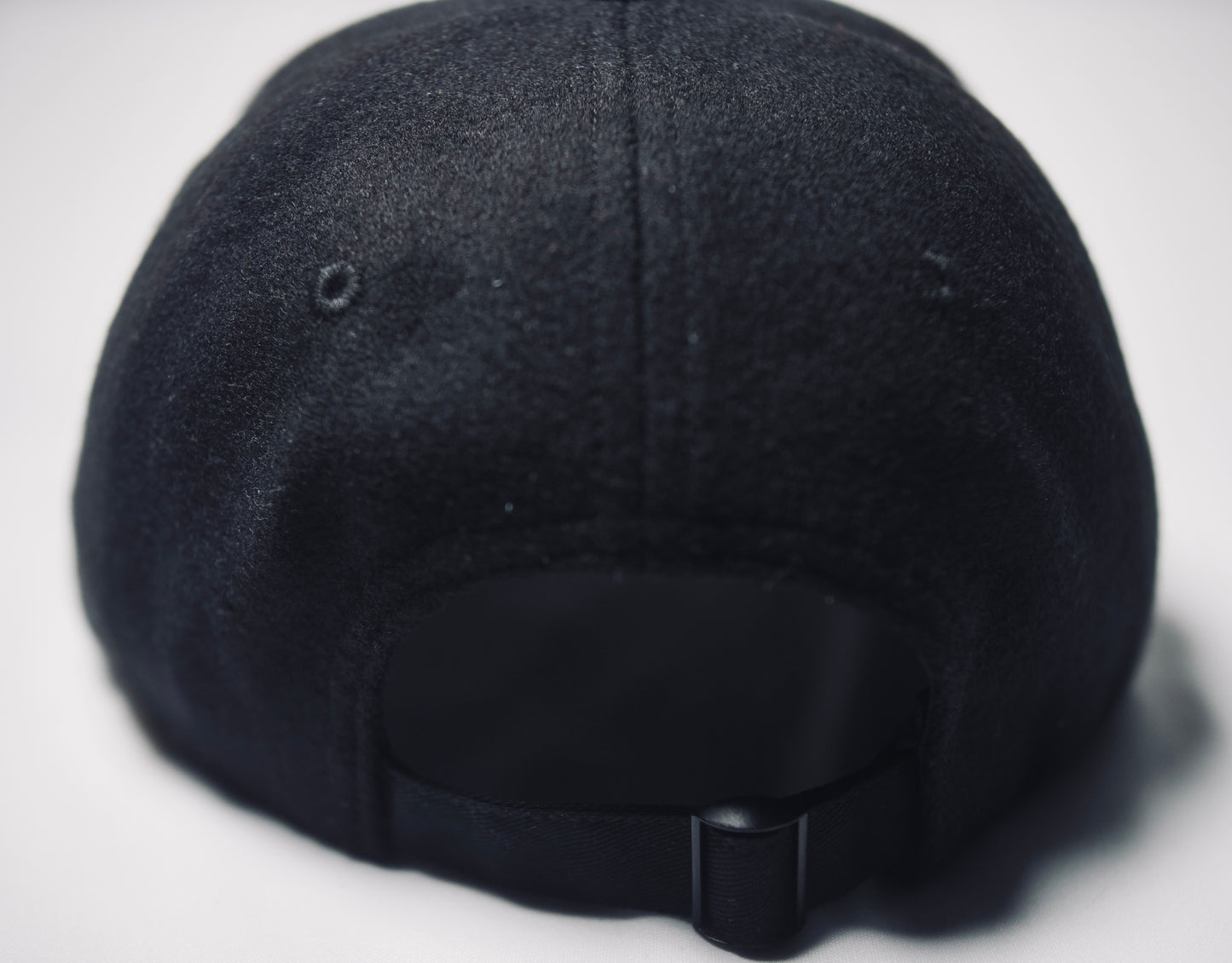 KRONK Collegiate Felt Cap: Black with White Felt Embroidery