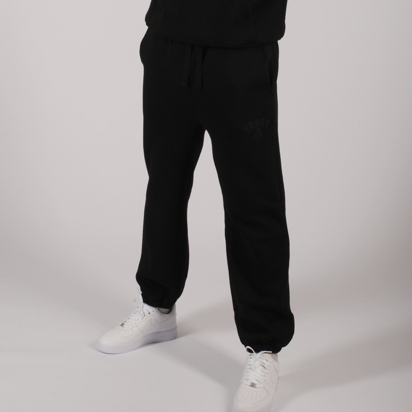 KRONK Gloves Applique Hoodie Loose Fit Black Stealth