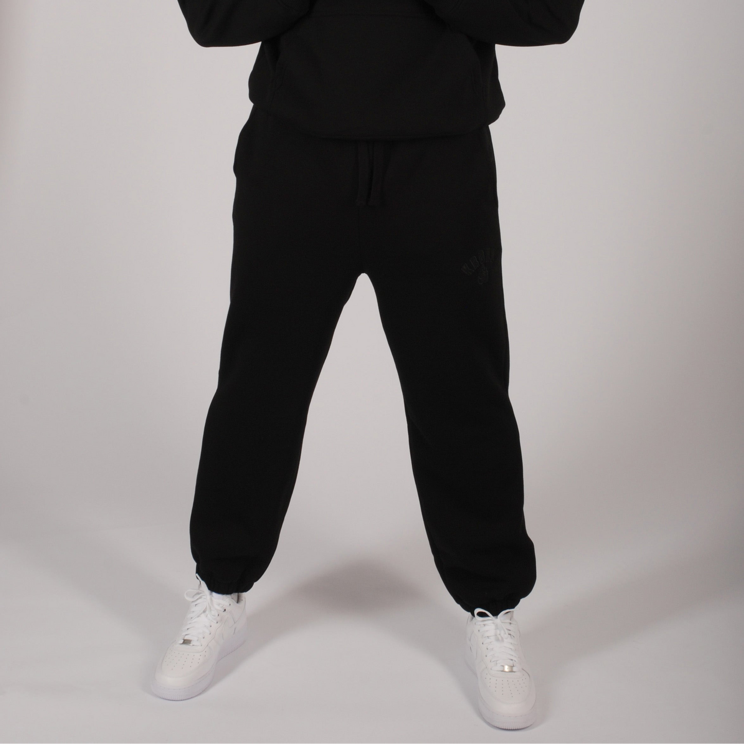 KRONK Gloves Applique Joggers Loose Fit Black Stealth