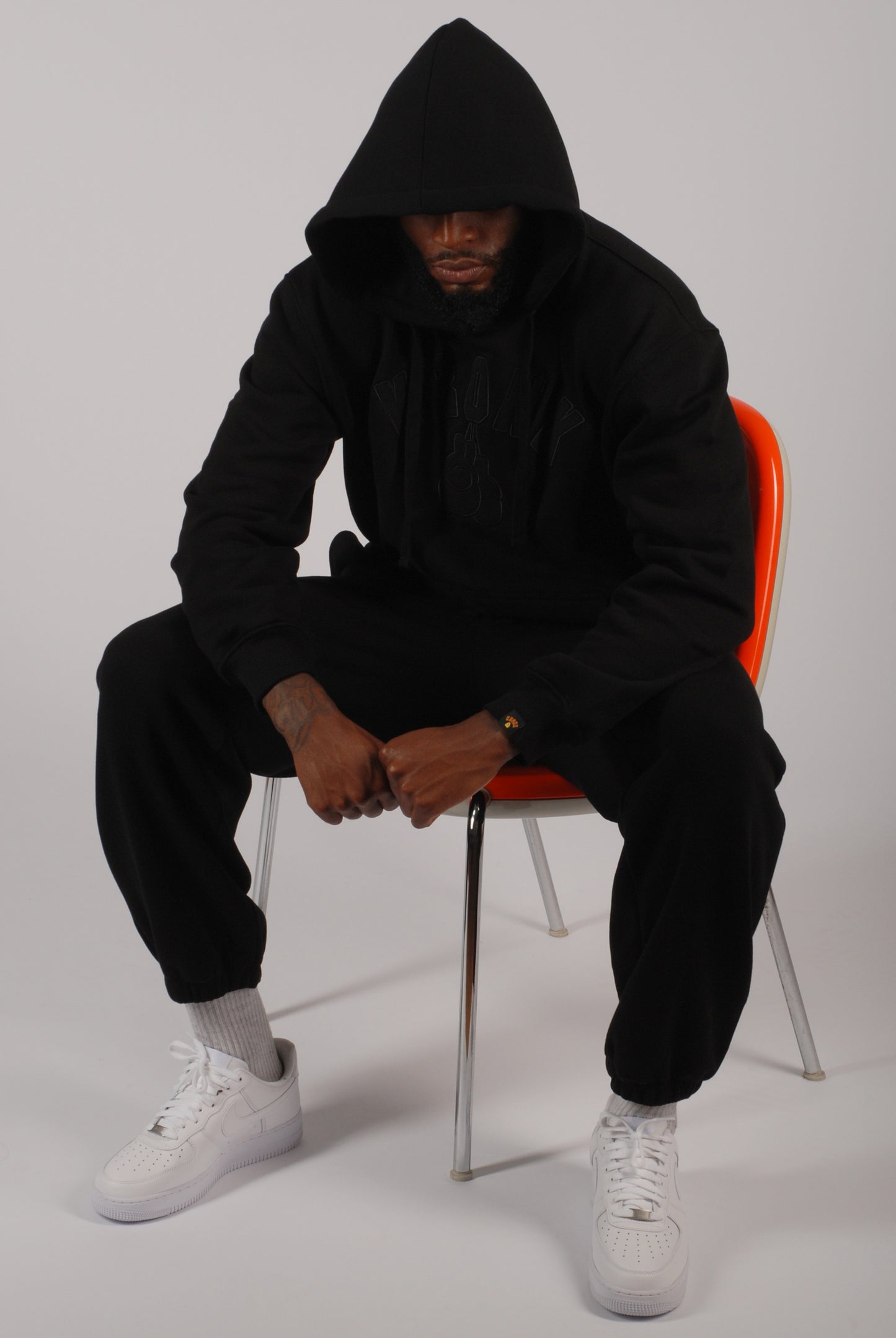 KRONK Gloves Applique Joggers Loose Fit Black Stealth