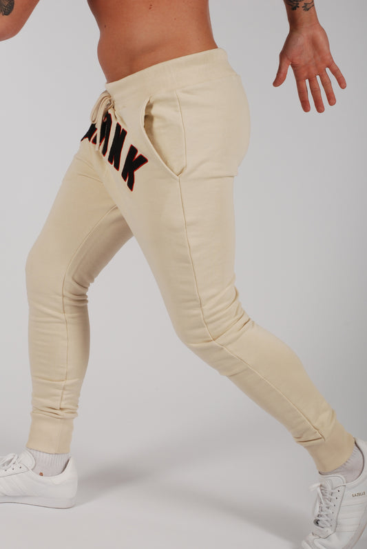 KRONK WAR Towelling Applique Joggers Athletic Fit Ecru