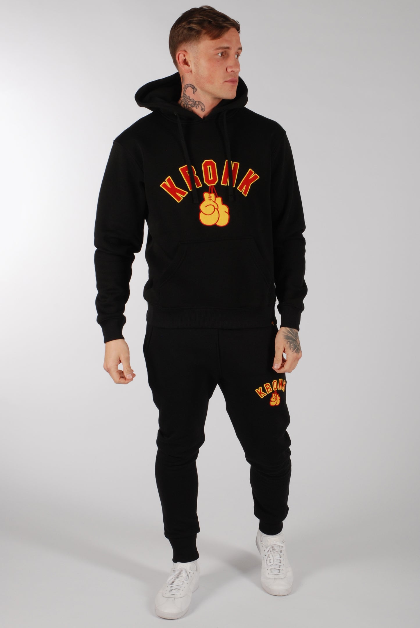 KRONK Gloves Applique Joggers Athletic Fit Black