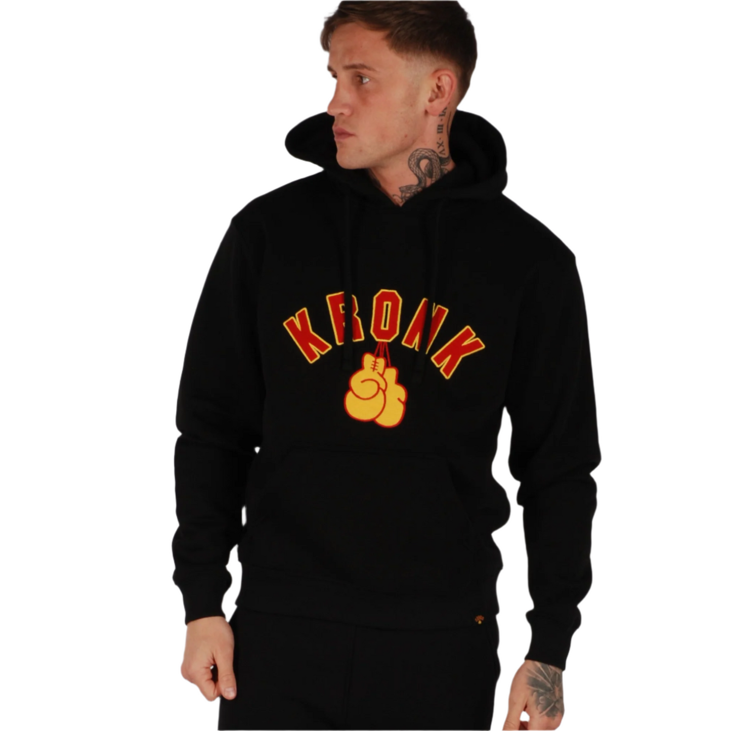 KRONK Gloves Applique Hoodie Loose Fit Black