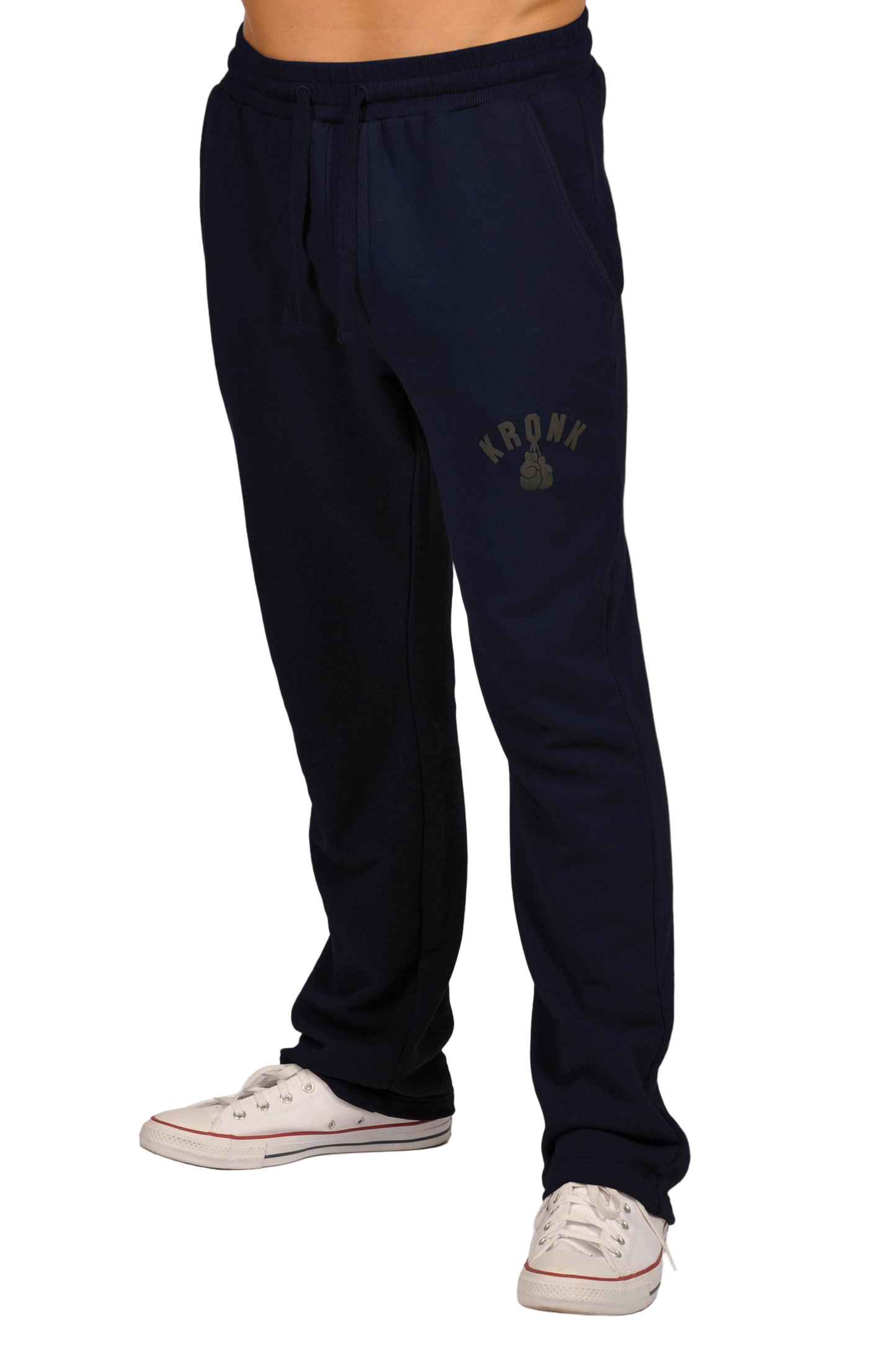 KRONK Faded Gloves Vintage wash Straight Leg Joggers Loose Fit Navy