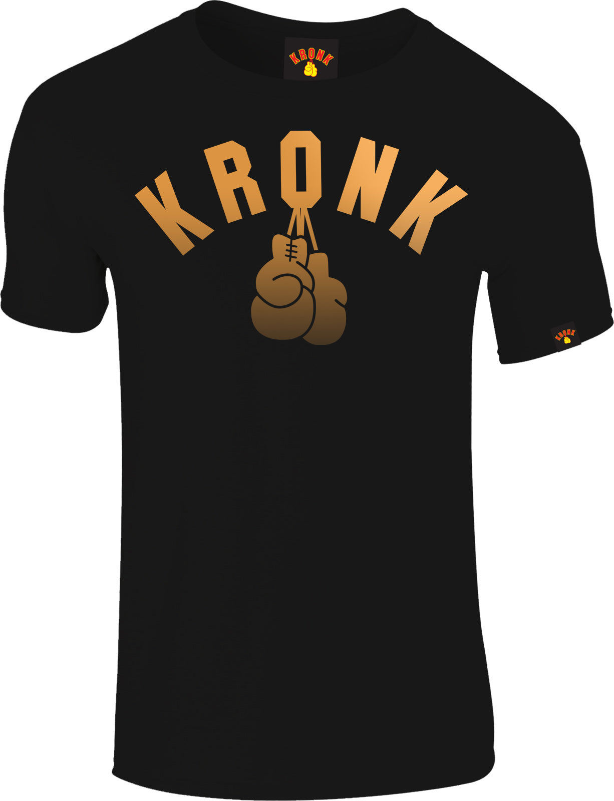 KRONK Faded G Slim Fit Cotton T Shirt Black & Gold