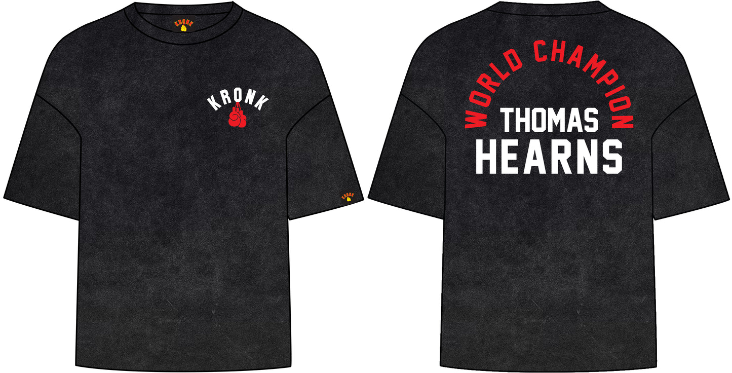 KRONK Thomas Hearns World Champion Vintage wash Loose fit T Shirt Black