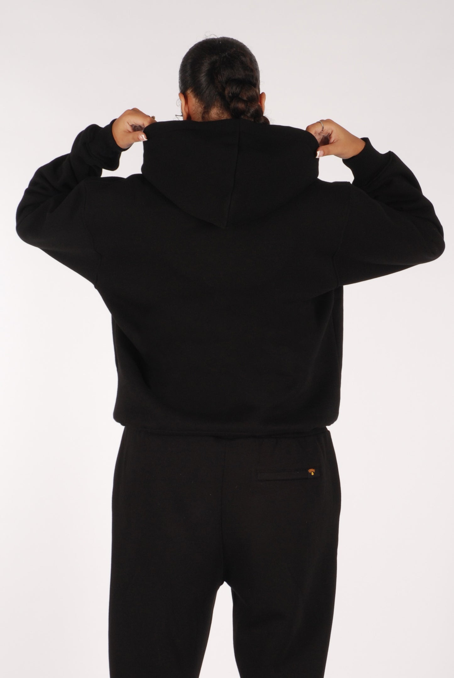 KRONKWOMEN Gloves Applique Hoodie Loose Fit Black Stealth