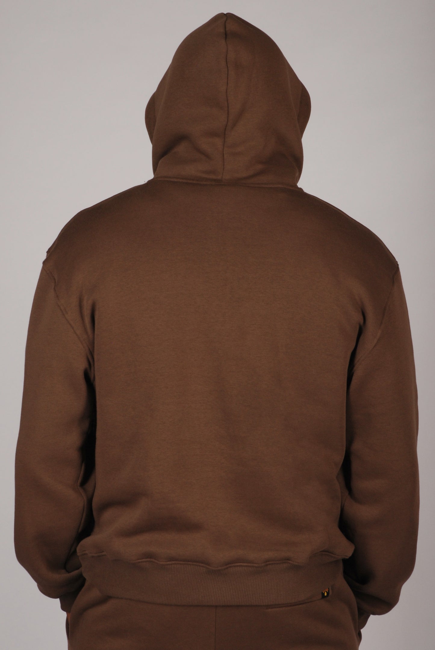 KRONK Detroit Chain Stitch Loose Fit Hoodie Dark Brown