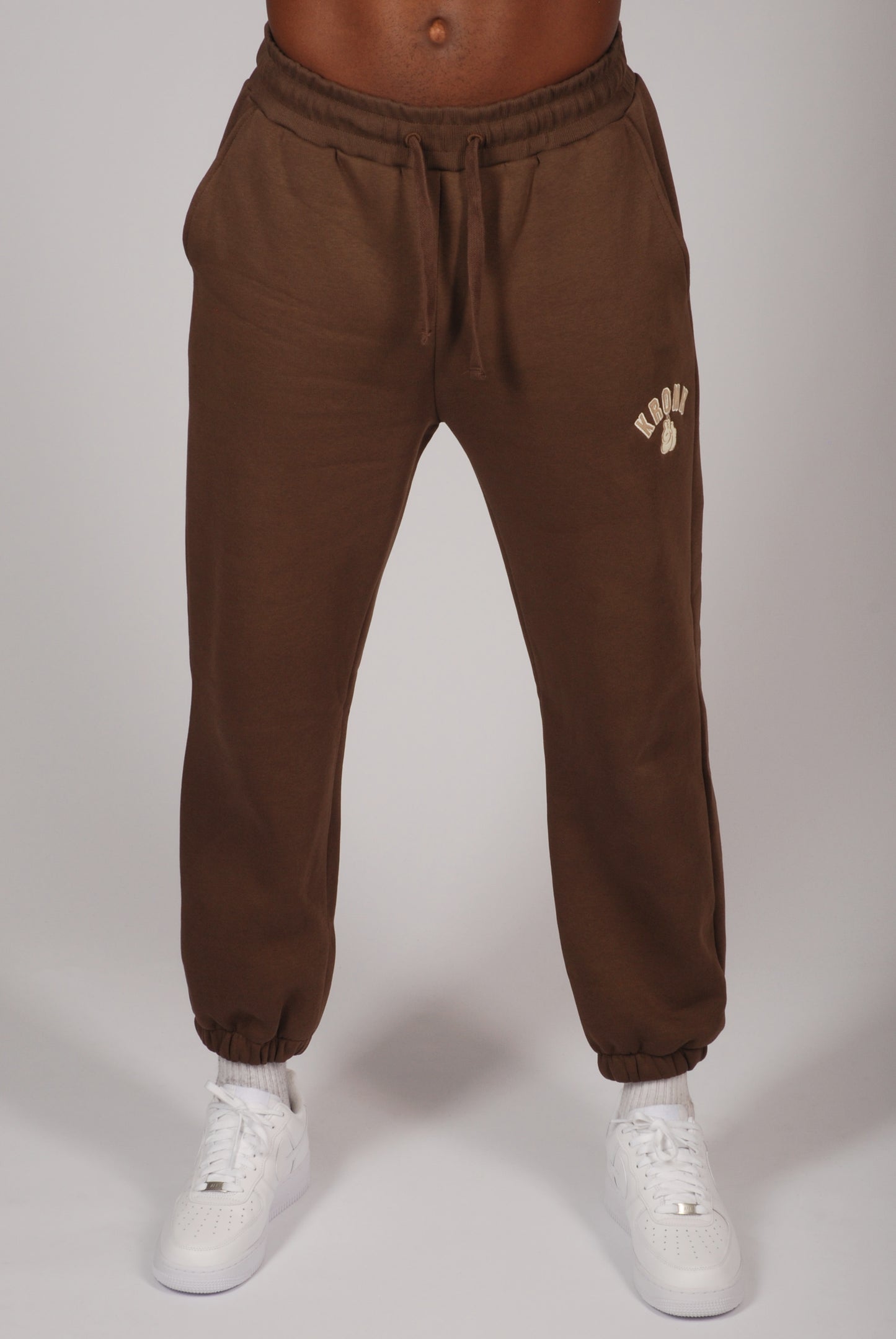 KRONK Gloves Applique Joggers Loose Fit Dark Brown