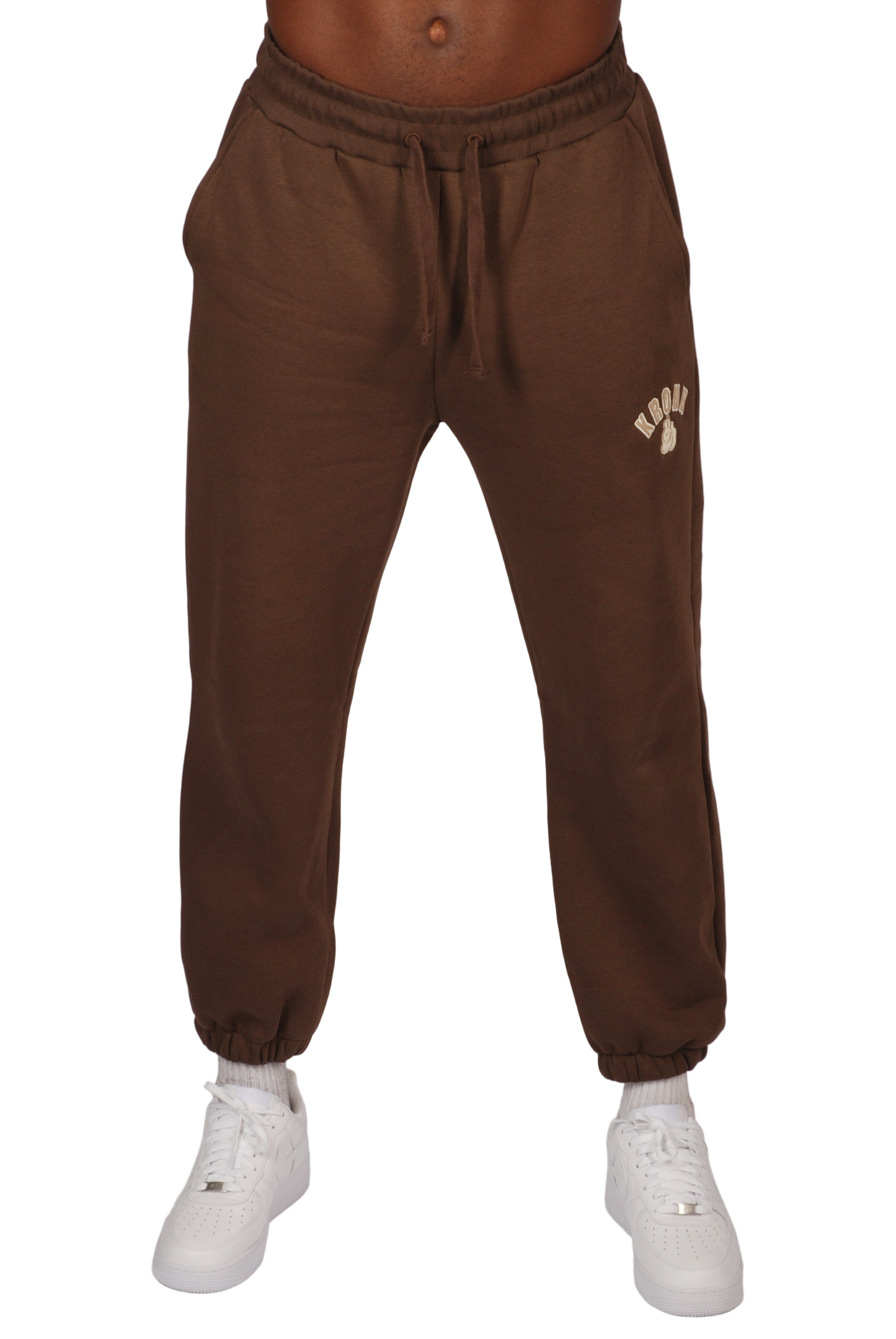 KRONK Gloves Applique Joggers Loose Fit Dark Brown