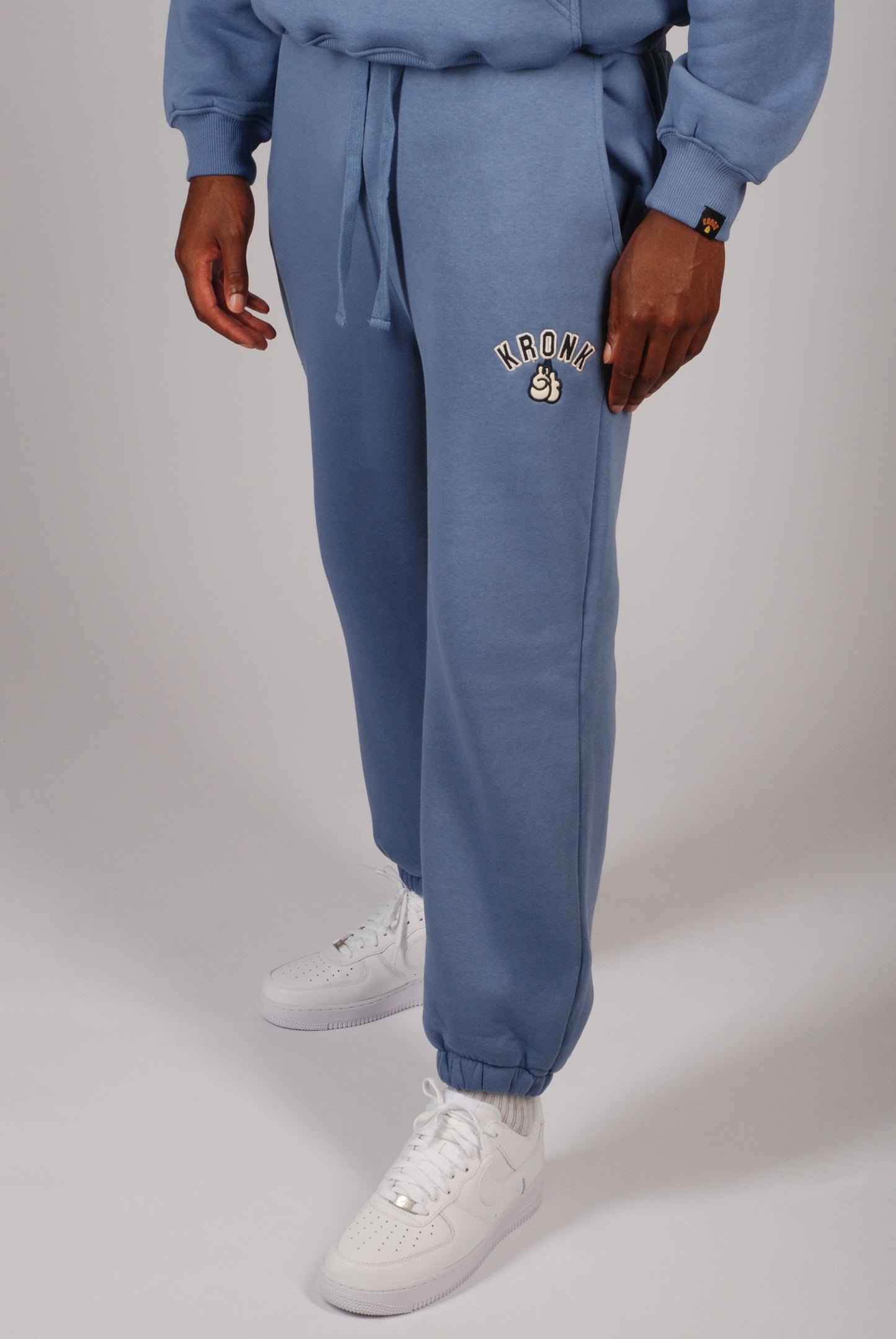 KRONK Gloves Applique Joggers Loose Fit Steel Blue