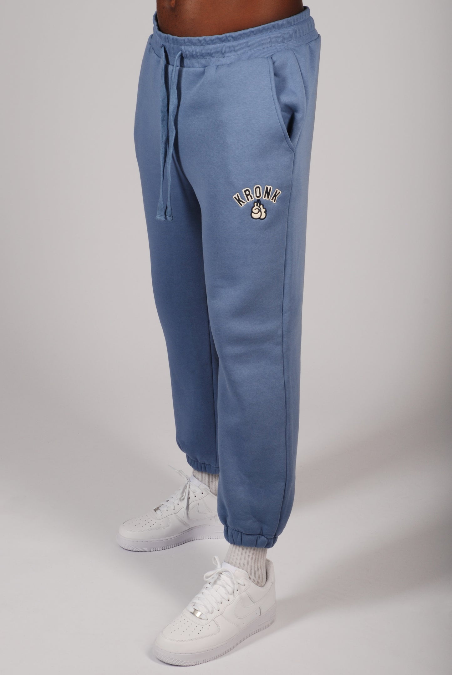 KRONK Gloves Applique Joggers Loose Fit Steel Blue