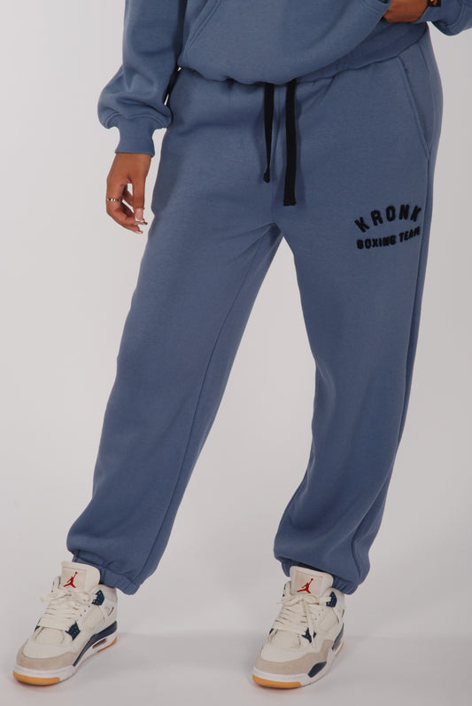 KRONKWOMEN Boxing Team Joggers Loose Fit Steel Blue