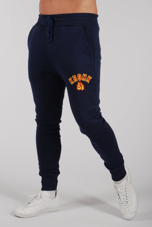 KRONK Gloves Applique Joggers Athletic Fit Navy