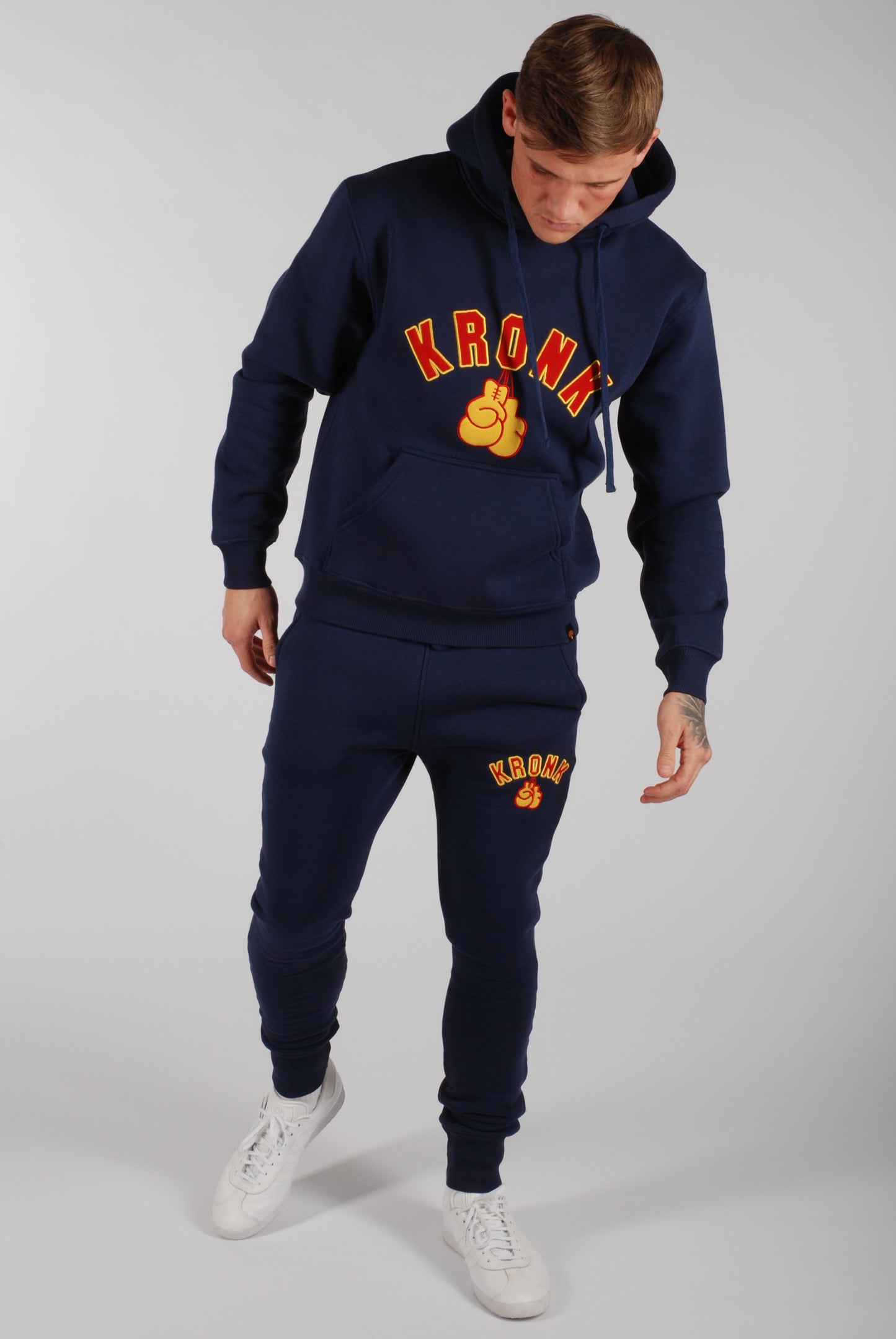 KRONK Gloves Applique Joggers Athletic Fit Navy
