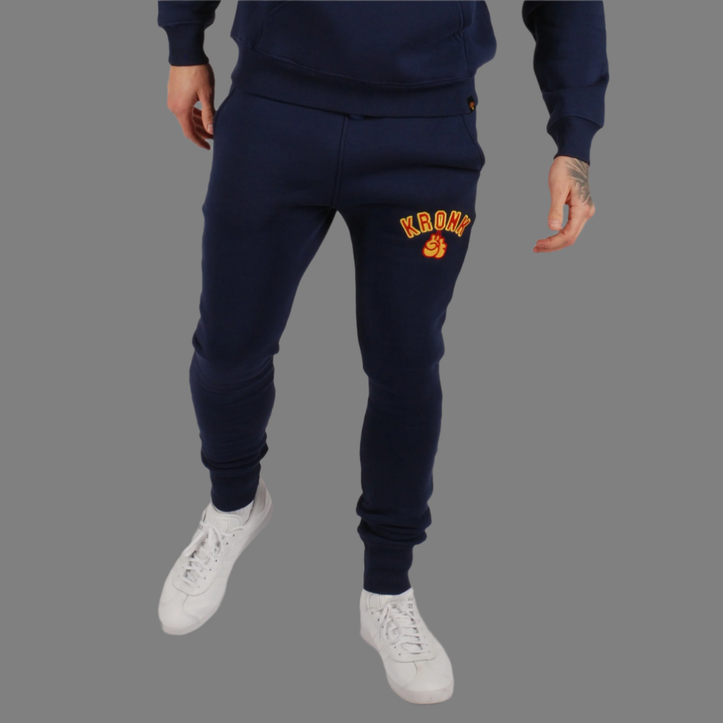 KRONK Gloves Applique Joggers Athletic Fit Navy